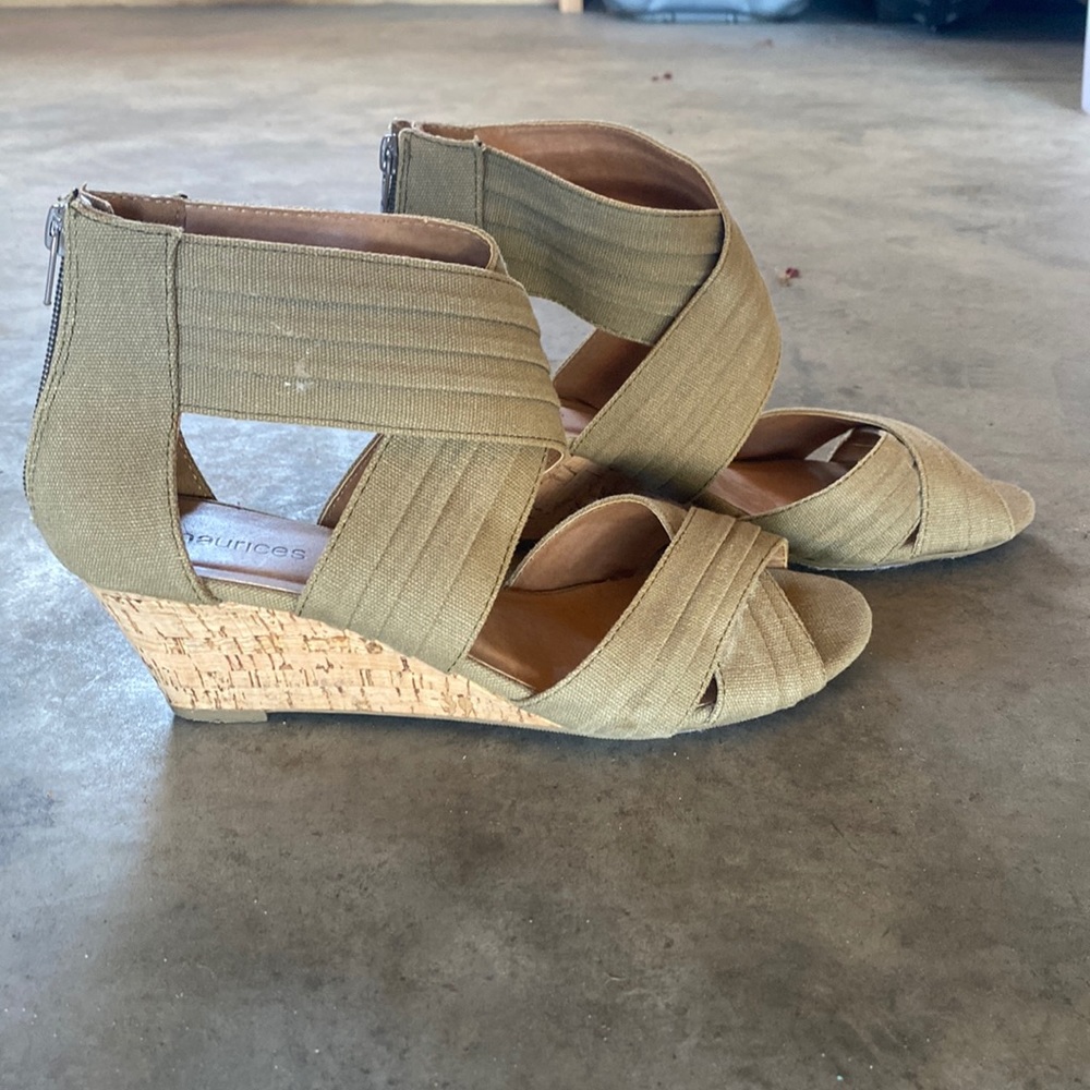 Stylish Olive Wedge Sandals